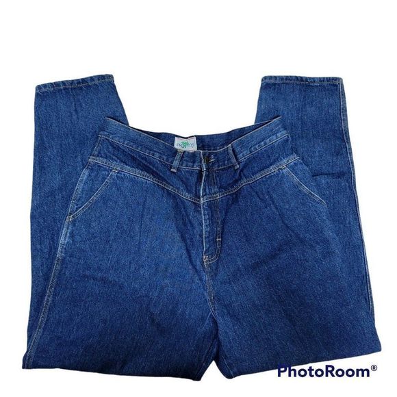 Vintage 80s Palmettos Womens 34X30 Dark Wash Denim High Waist Mom Jeans - Picture 2 of 9